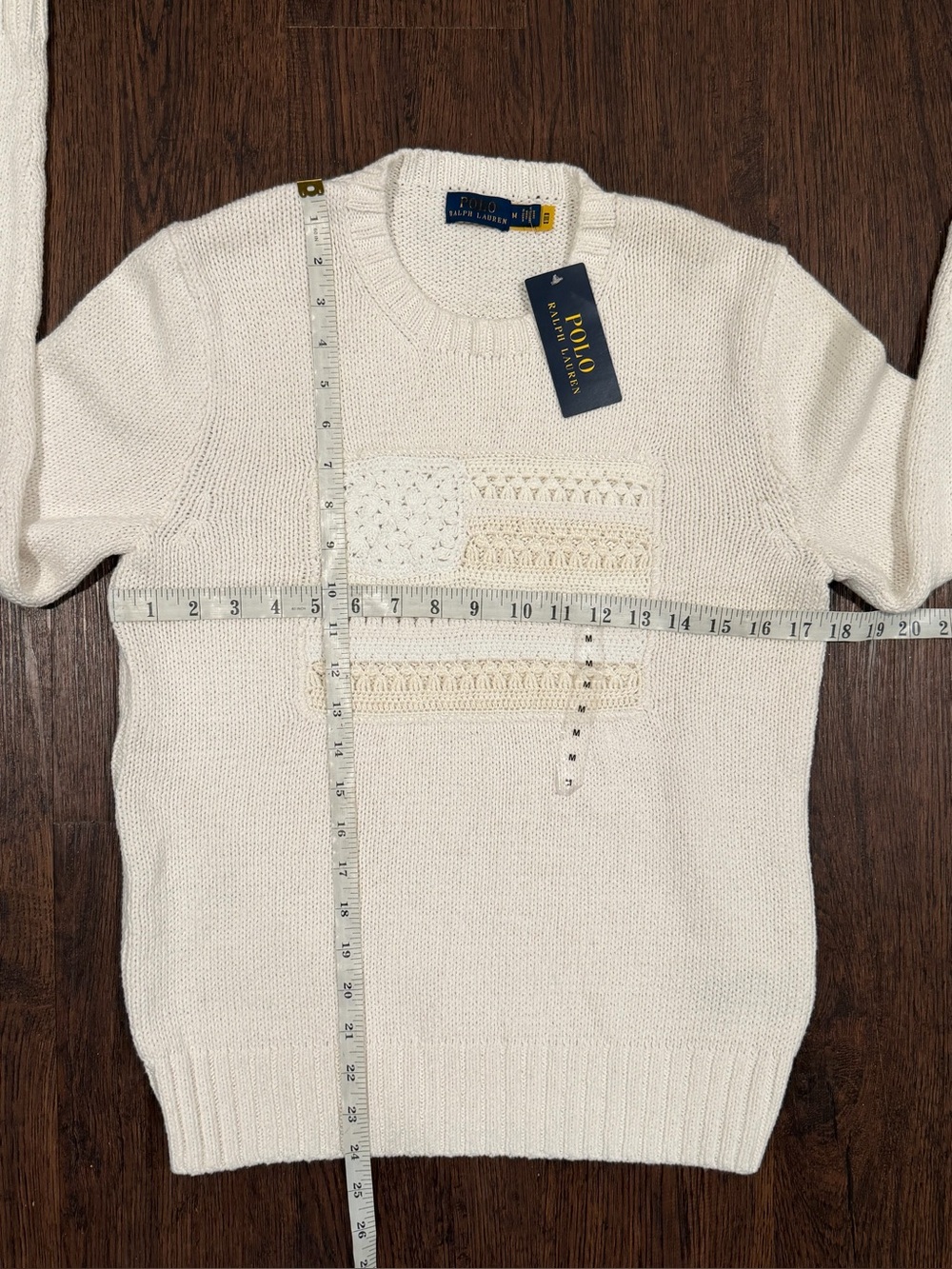 Polo Ralph Lauren white crochet American flag sweater size M - Picture 8 of 16